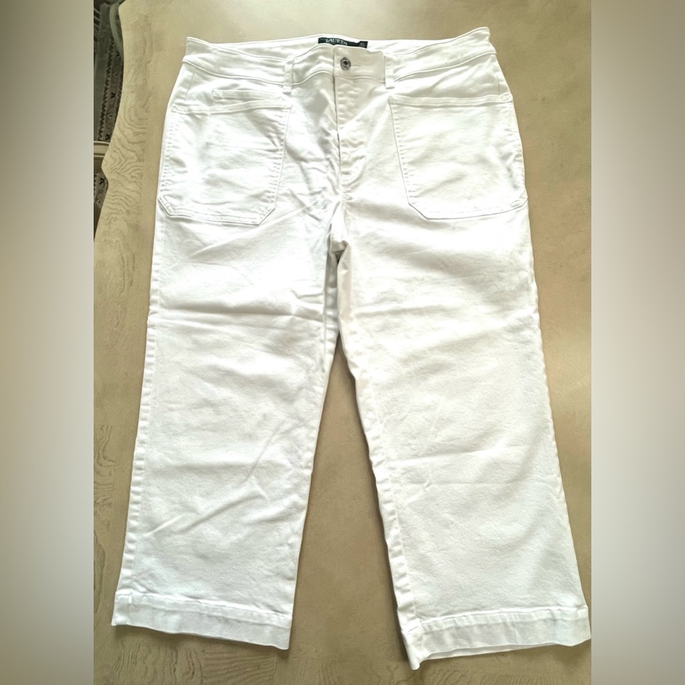 Ralph Lauren White Cropped Straight-Leg Jeans